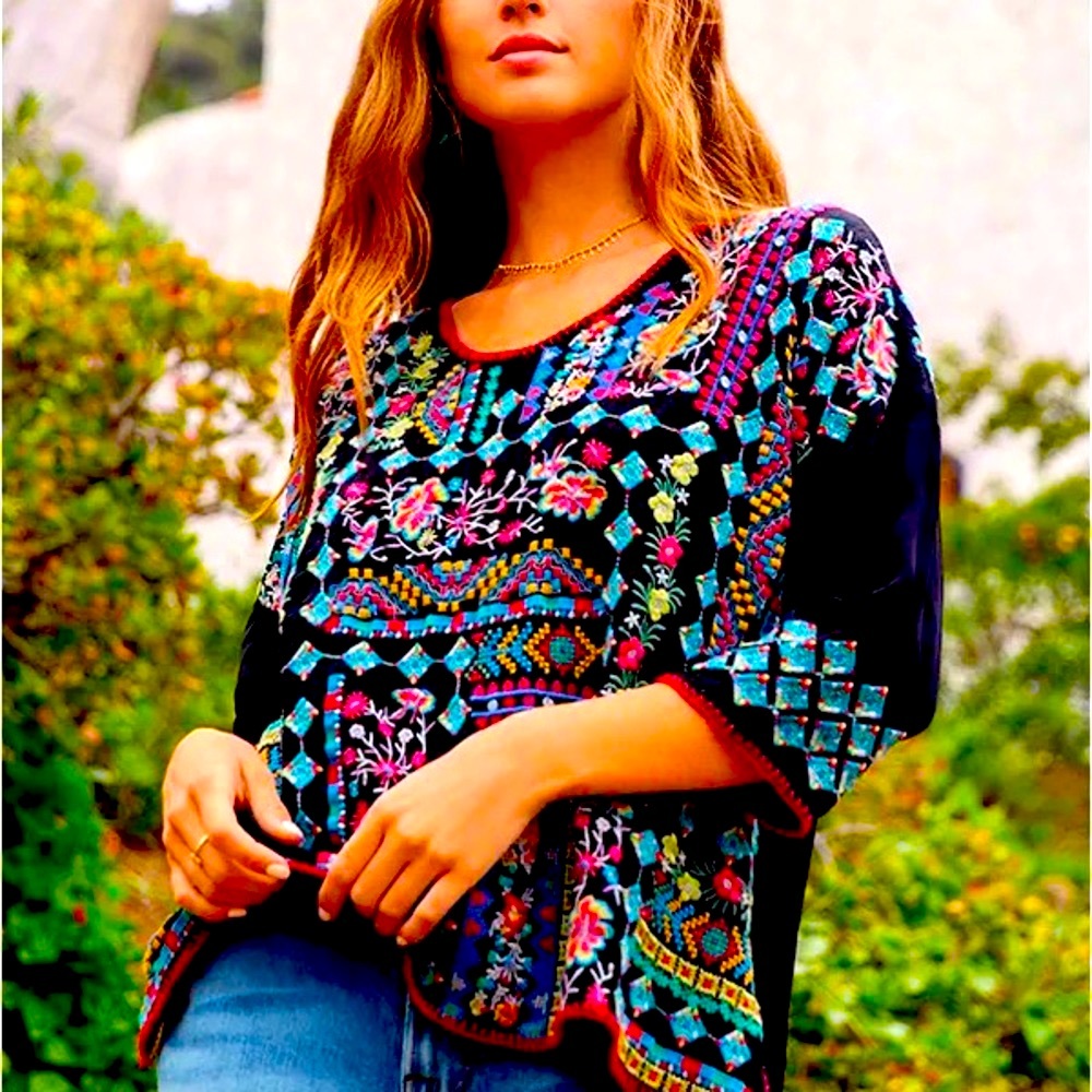 JOHNNY WAS TAMRYN BLOUSE - SZ XS